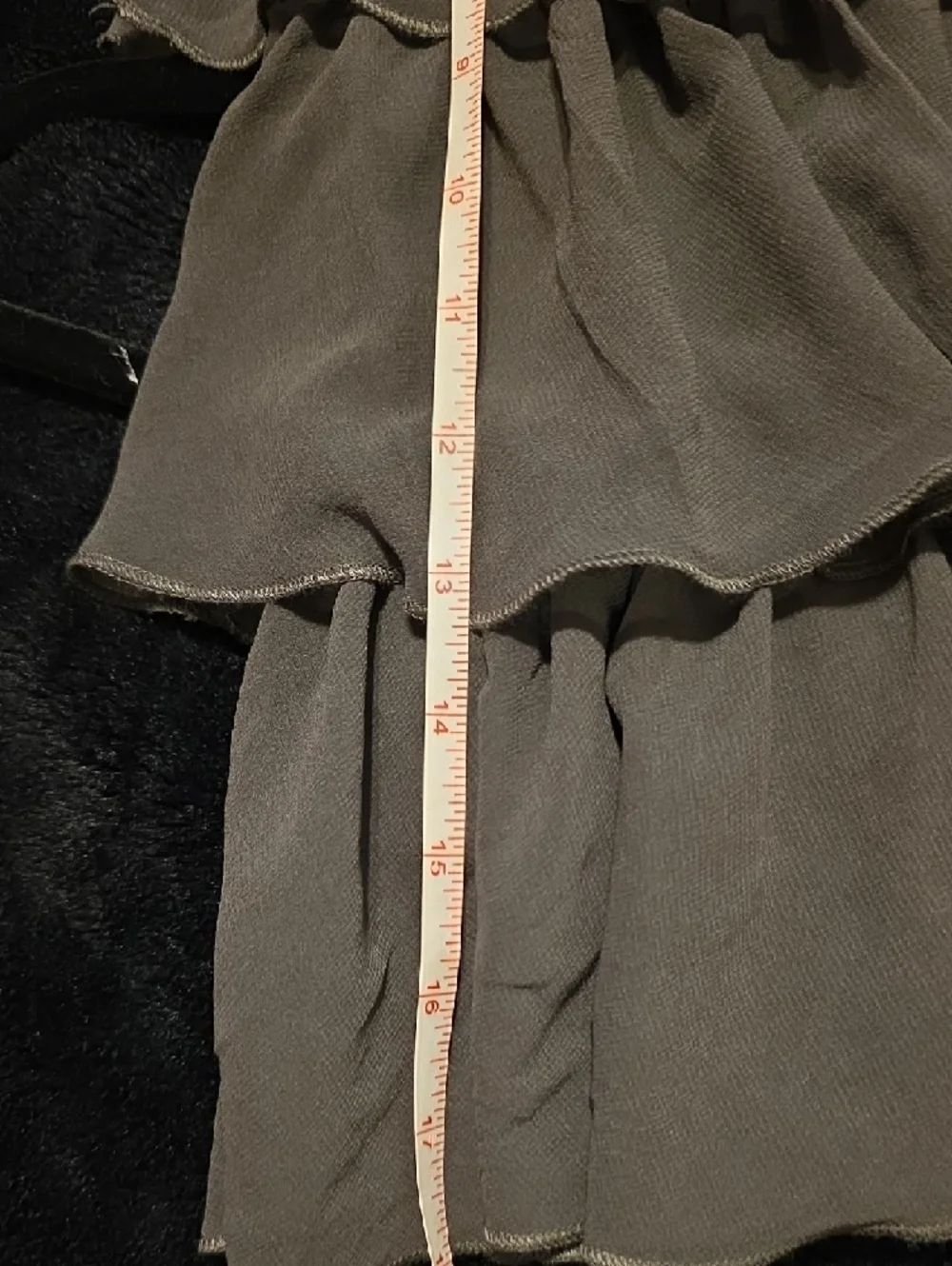 New Tiered Ruffle Mini Skirt - Brown - Picture 7 of 7